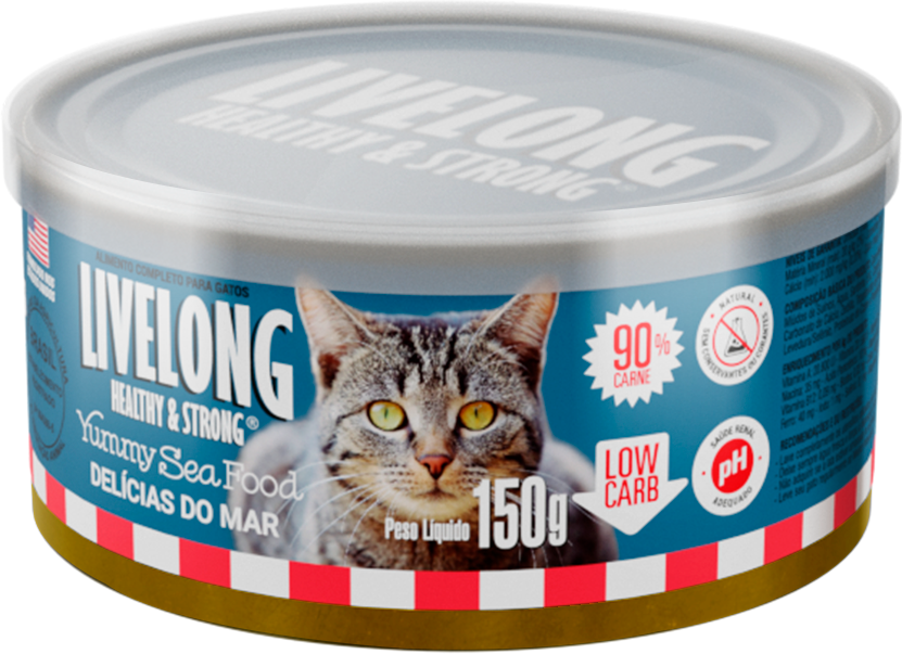 Alimento Natural Livelong Delícias do Mar para Gatos - 150 g