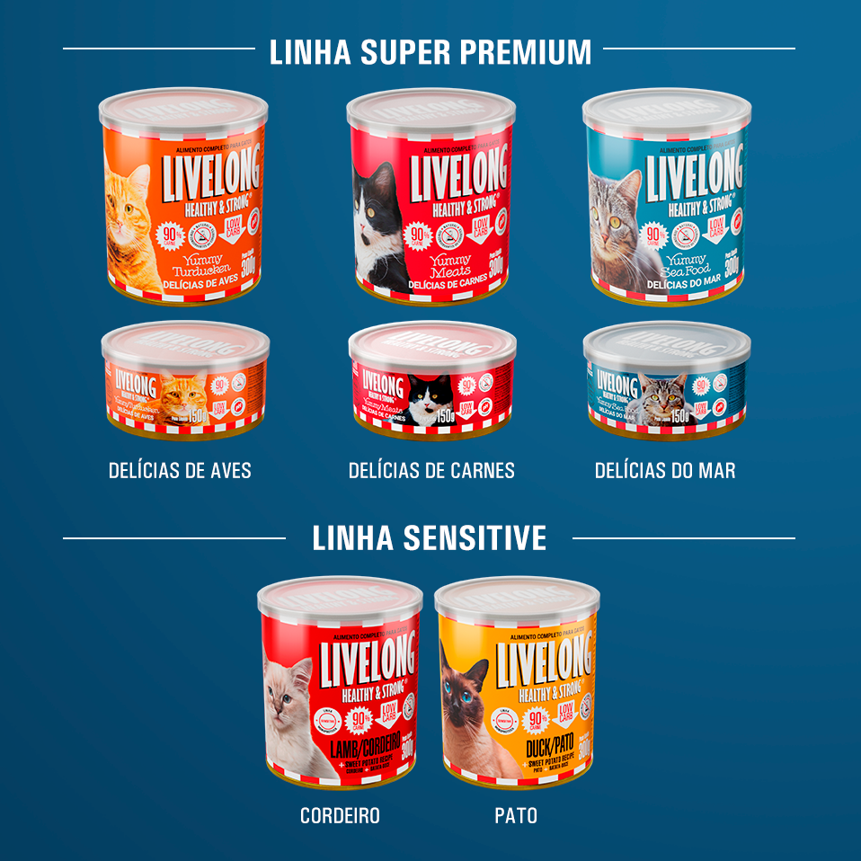 Alimento Natural Livelong Delícias do Mar para Gatos - 150 g