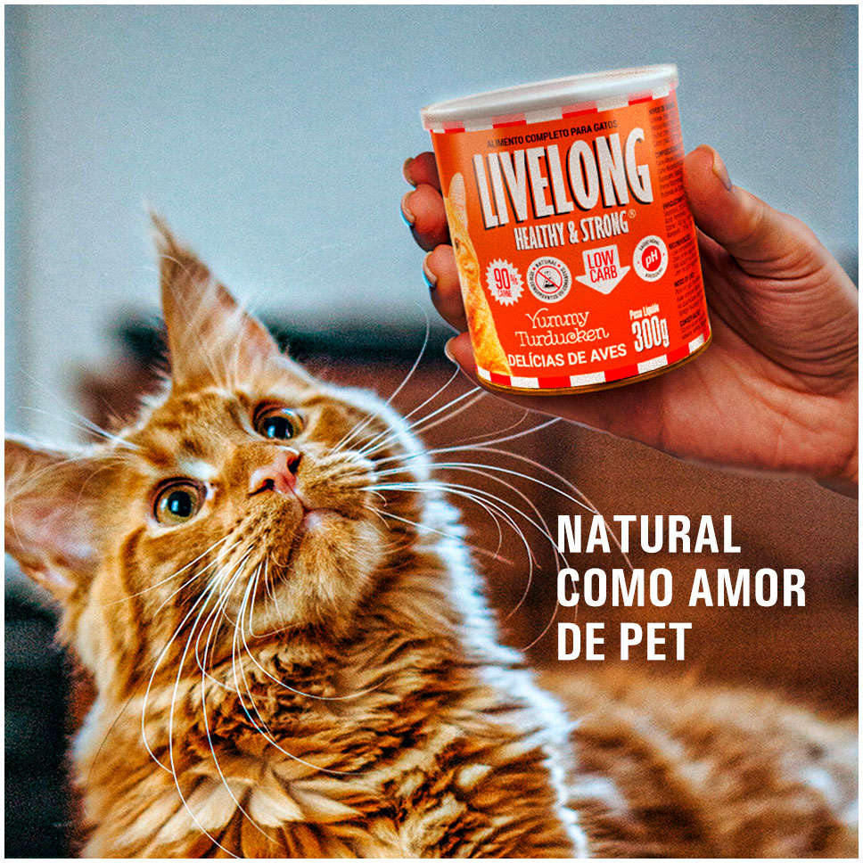 Alimento Natural Livelong Delícias de Aves para Gatos - 300 g