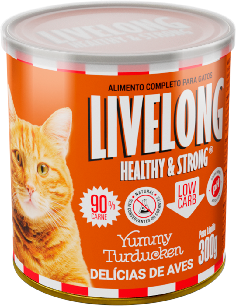 Alimento Natural Livelong Delícias de Aves para Gatos - 300 g