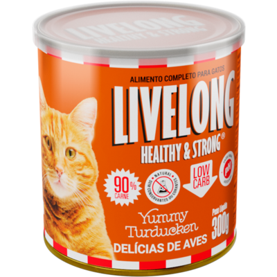 Alimento Natural Livelong Sabor Delícias de Aves para Gatos