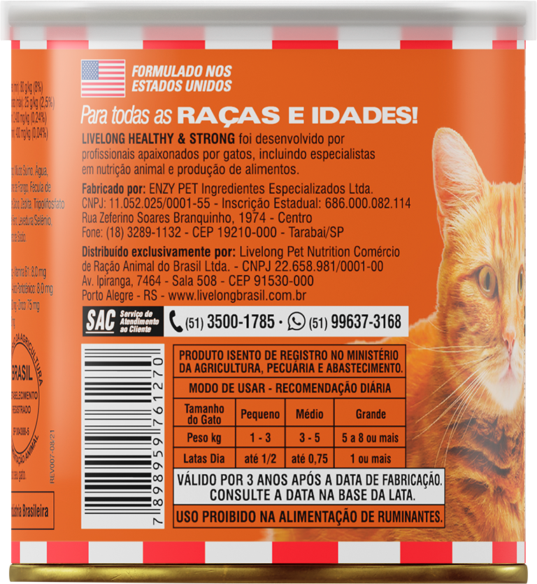 Alimento Natural Livelong Delícias de Aves para Gatos - 300 g