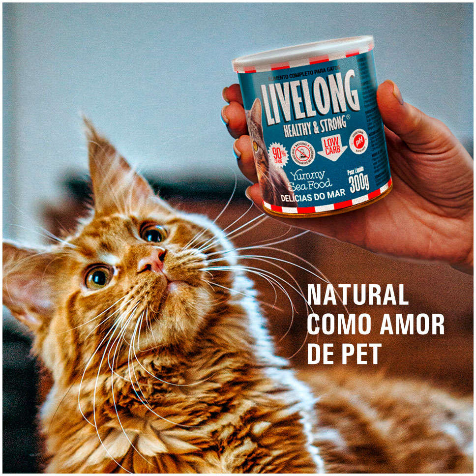 Alimento Natural Livelong Delícias do Mar para Gatos - 300 g