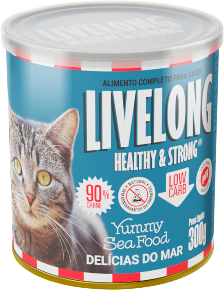 Alimento Natural Livelong Delícias do Mar para Gatos - 300 g