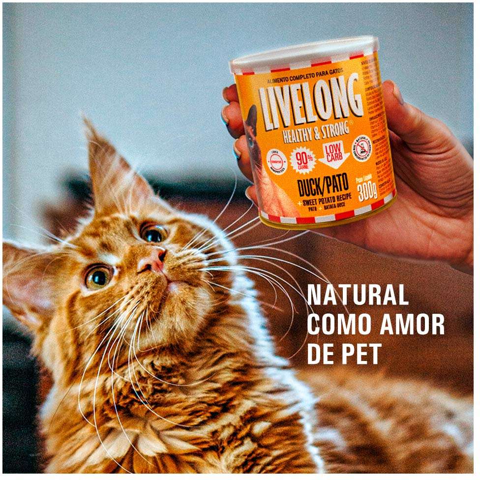 Alimento Natural Livelong Pato para Gatos - 300 g