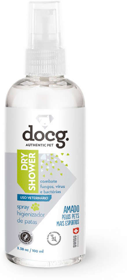 Higienizador de Patas docg. Dry Shower Spray para Cães e Gatos - 100 mL
