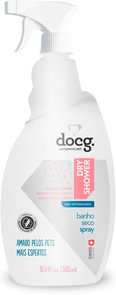 Banho a Seco docg. Dry Shower Spray para Cães e Gatos - 500 mL