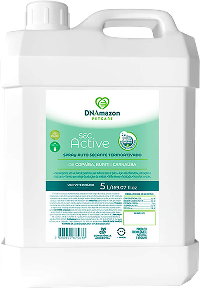 Spray Secante DNAmazon Sec. Active para Cães e Gatos - 5 Litros