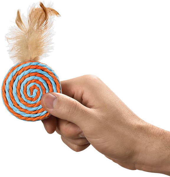 Brinquedo Mini Tamborim com Peninhas Fibra Natural para Gatos - Tam. Único