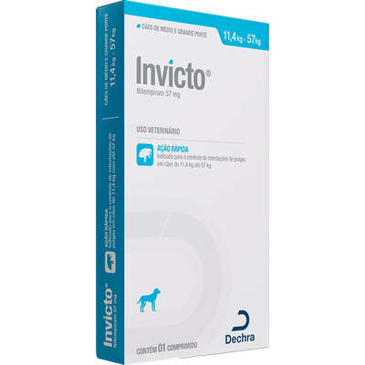 Ectoparasiticida Dechra Invicto 57 mg para Cães de Médio e Grande Porte