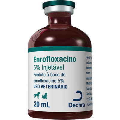 Antibiótico Dechra Enrofloxacino 5% Injetável para Cães e Gatos