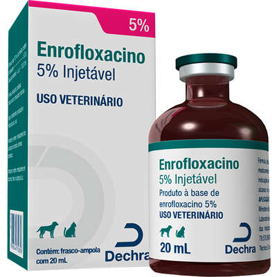 Antibiótico Dechra Enrofloxacino 5% Injetável para Cães e Gatos