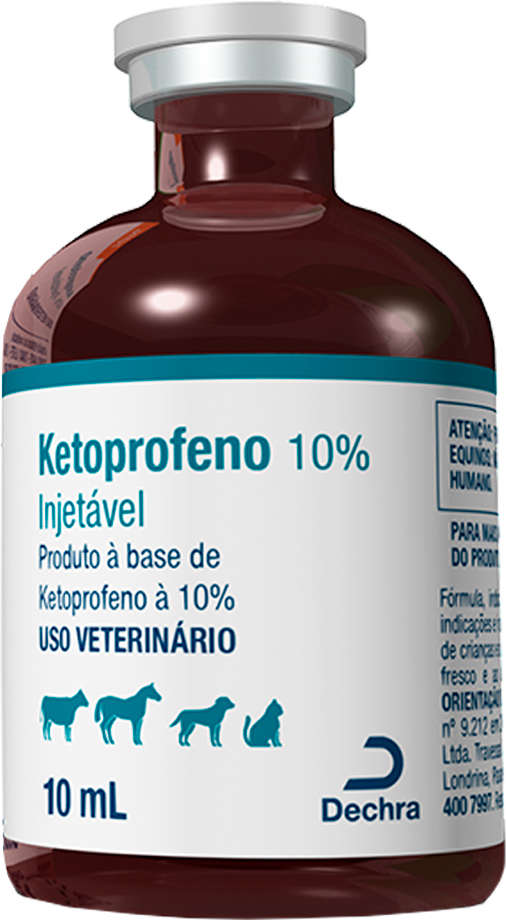 Anti-inflamatório Dechra Ketoprofeno 10% Injetável para Bovinos e Equinos - 10 mL