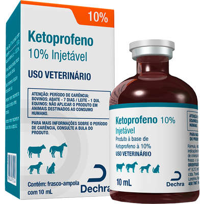Anti-inflamatório Dechra Ketoprofeno 10% Injetável para Bovinos e Equinos