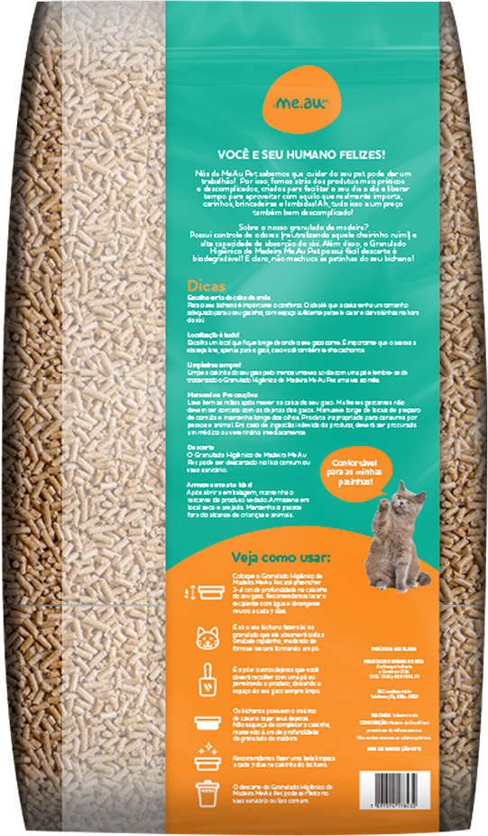 Granulado de Madeira Meau para Gatos - 20Kg