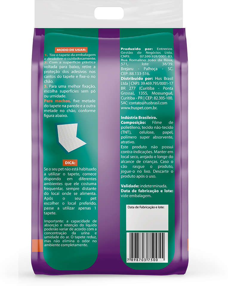 Tapete Higiênico Huspet Premium 60x60 para Cães - 30 Unidades