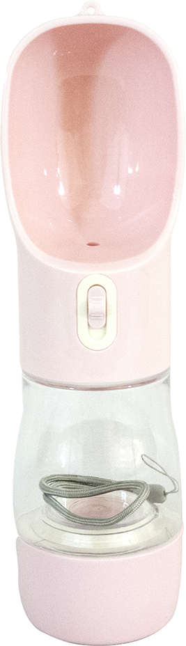 Garrafa Portátil com Alça e Porta Petisco Rosa - Tam. Único