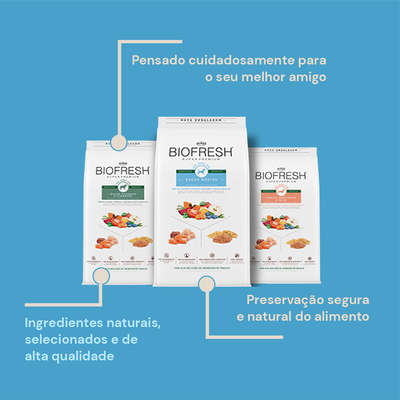 Ração Seca Biofresh Mix de Carne, Frutas, Legumes e Ervas Frescas Cães Filhotes de Raças Médias