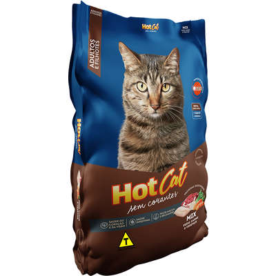 Ração Seca Hot Cat Mix Sem Corantes para Gatos Adultos