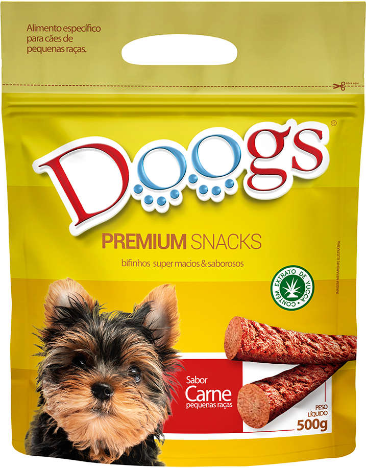 Bifinho Doogs Premium para Cães Adultos Porte Pequeno Sabor Carne - 500g