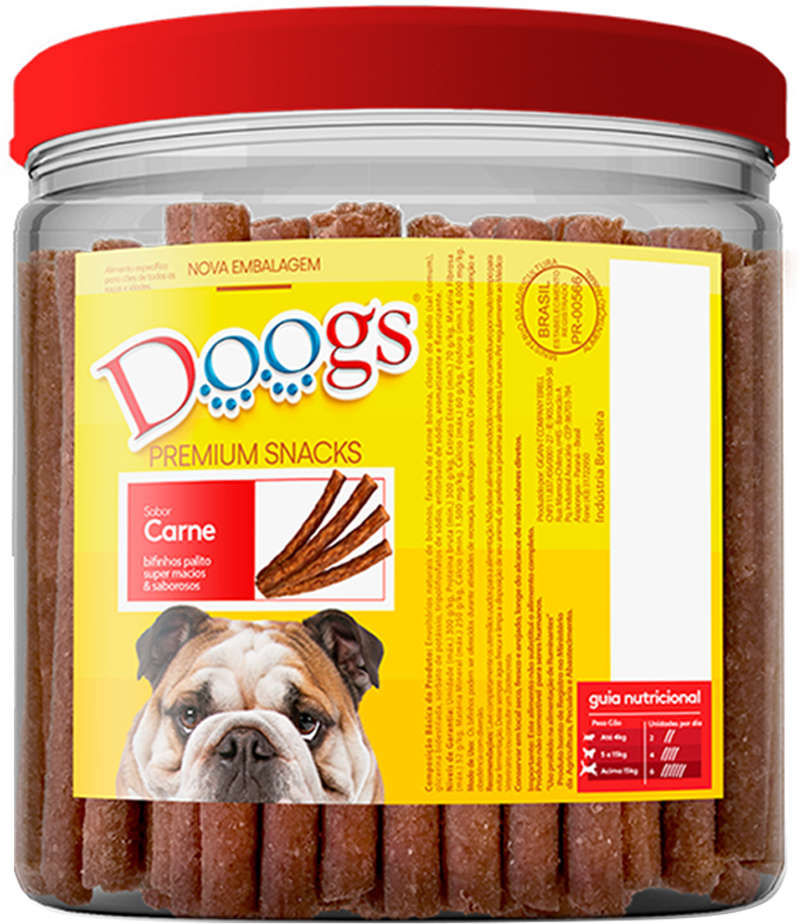 Palito em Pote Doogs Premium para Cães Adultos Sabor Carne - 1Kg