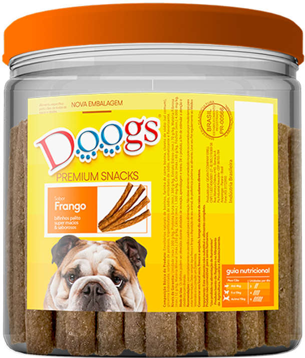 Palito em Pote Doogs Premium para Cães Adultos Sabor Frango - 1Kg