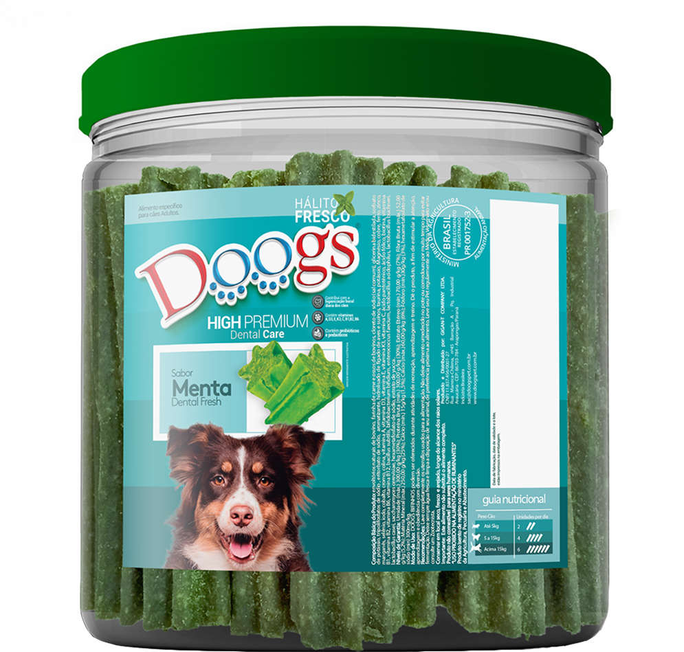 Petisco Doogs High Premium para Cães Adultos Sabor Menta - 800g
