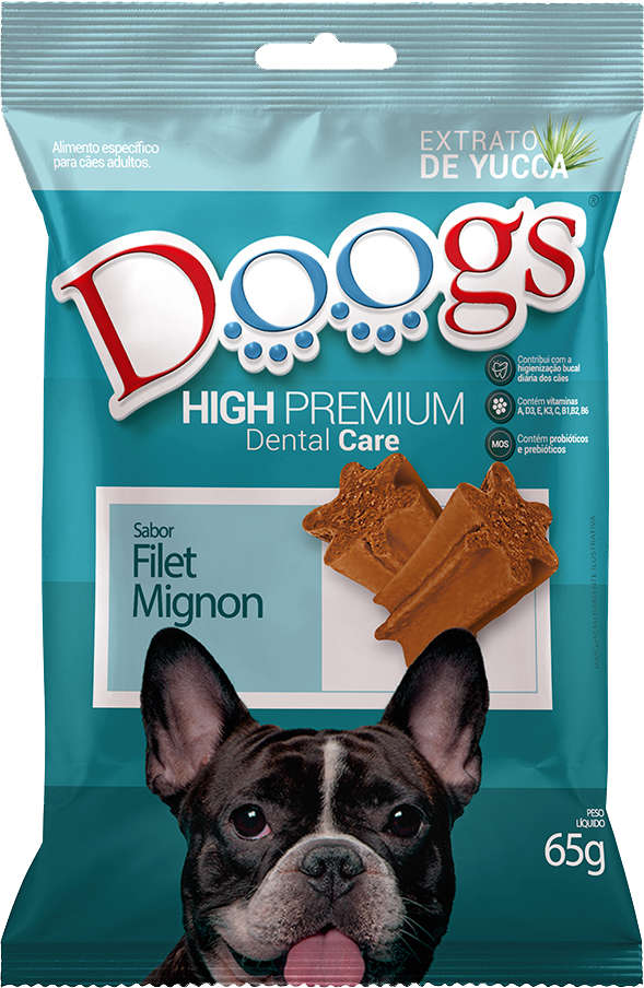 Petisco Doogs High Premium para Cães Adultos Sabor Filé Mignon - 65g