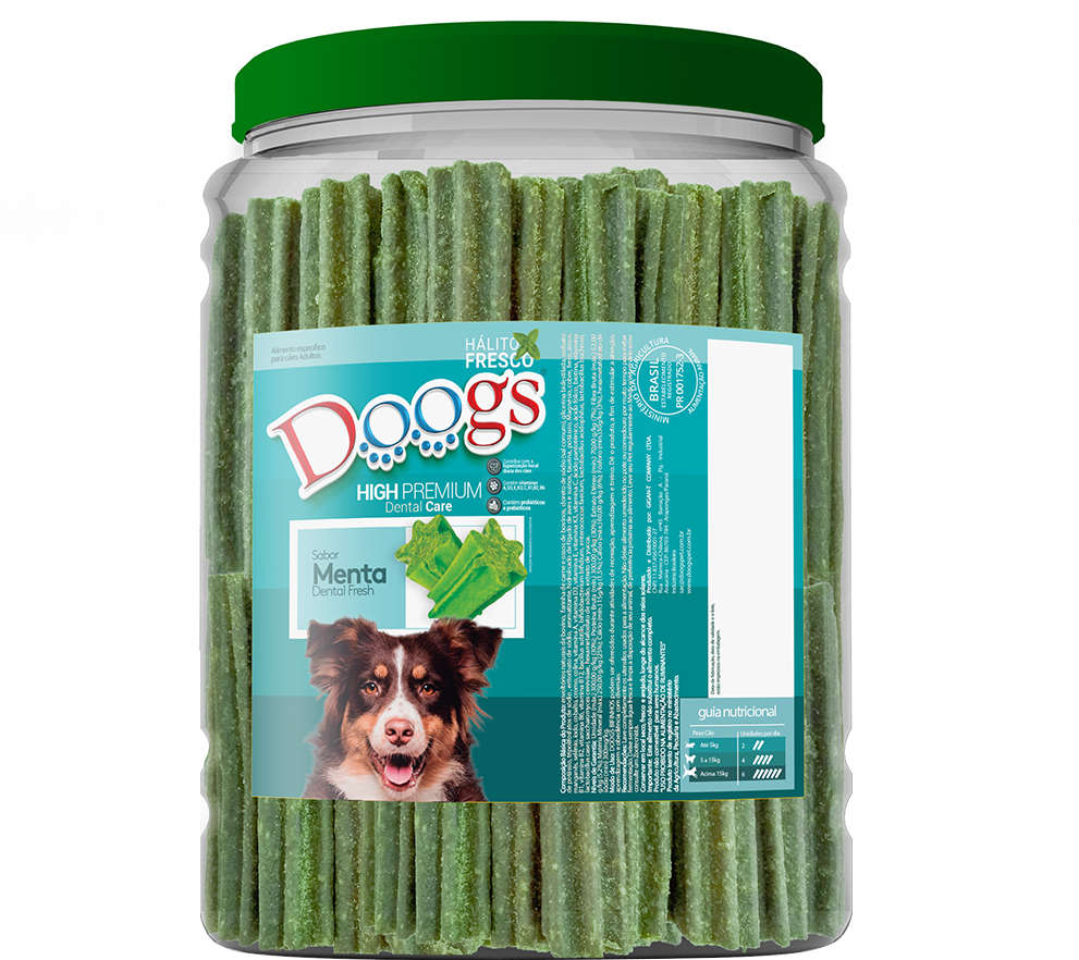 Petisco Doogs High Premium para Cães Adultos Sabor Menta - 1,8Kg