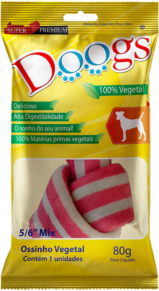 Osso Doogs Super Premium para Cães Porte Médio Sabor Baunilha 5/6 - 80g