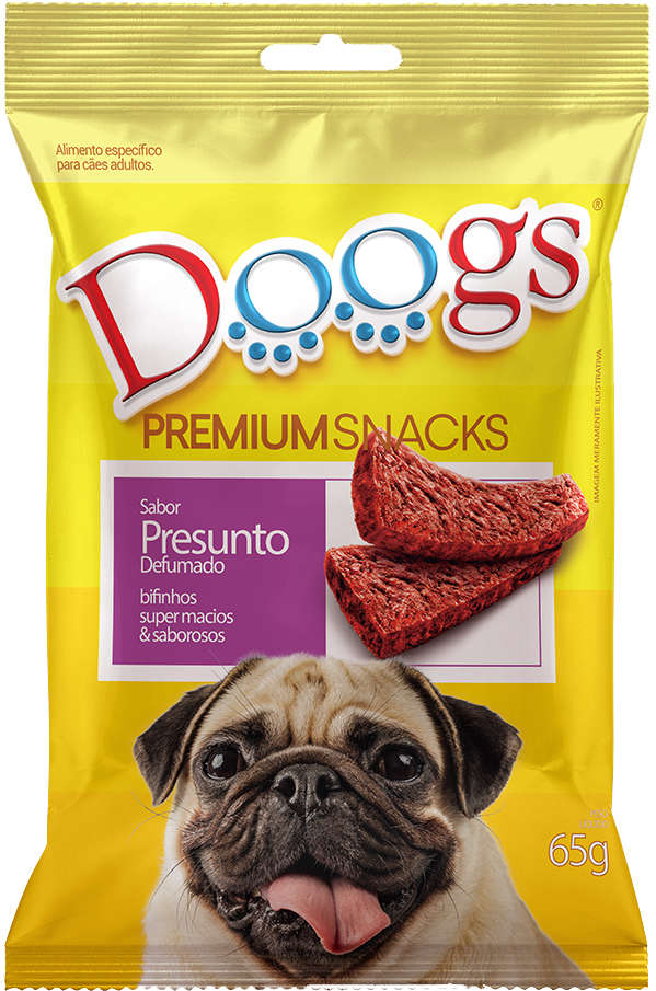 Bifinho Doogs Premium para Cães Adultos Sabor Presunto Defumado - 65g
