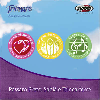 Ração Trinnare para Pássaro Preto, Sabiá e Trinca Ferro