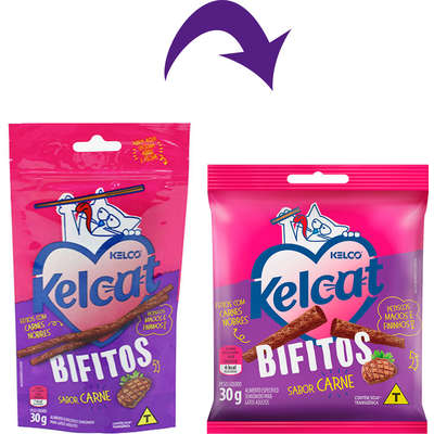 Petisco Kelco Kelcat Bifitos Carne