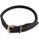 Coleira Leather Rope Preta com Mosquetão Dourado para Cães