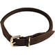 Coleira Leather Rope Marrom com Mosquetão Dourado para Cães