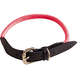 Coleira Leather Rope Pink com Mosquetão Prata para Cães