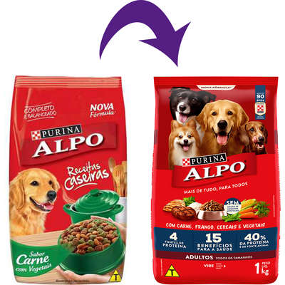 Ração Seca Nestlé Purina Alpo Carne, Frango, Cereais e Vegetais para Cães Adultos