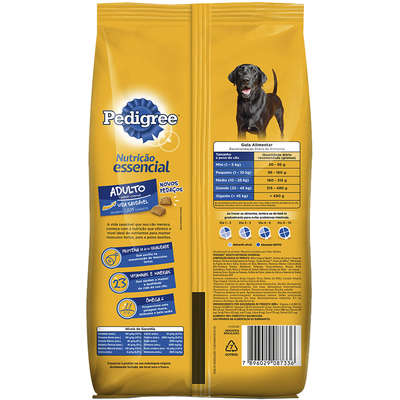 Ração Seca Pedigree Nutrição Essencial Carne para Cães Adultos Raças Médias e Grandes