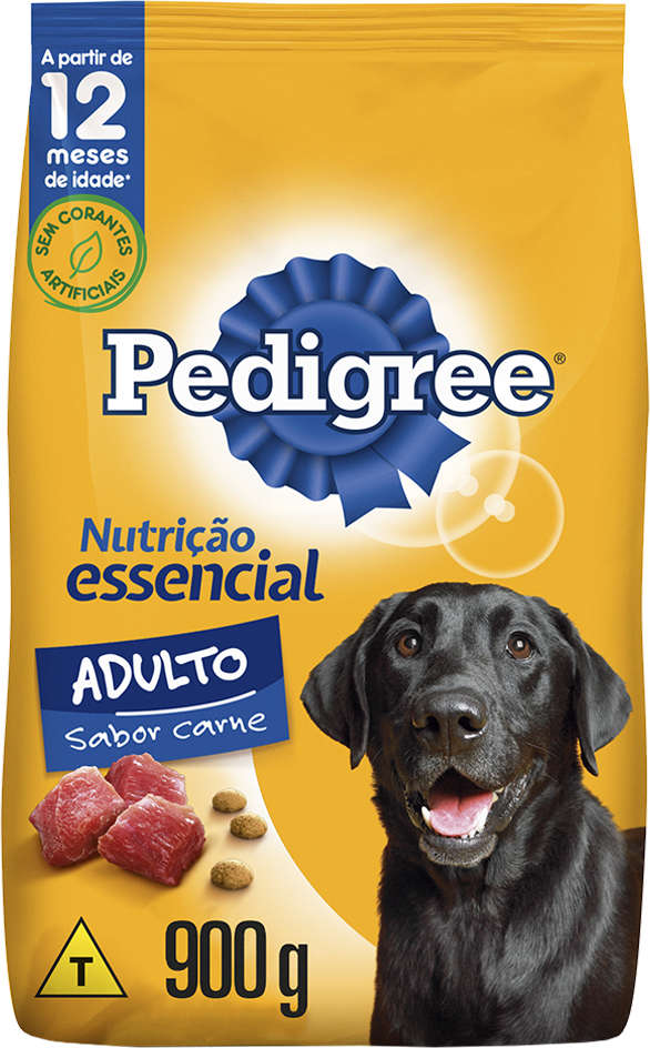Ração Seca Pedigree Nutrição Essencial Carne para Cães Adultos Raças Médias e Grandes - 900 g