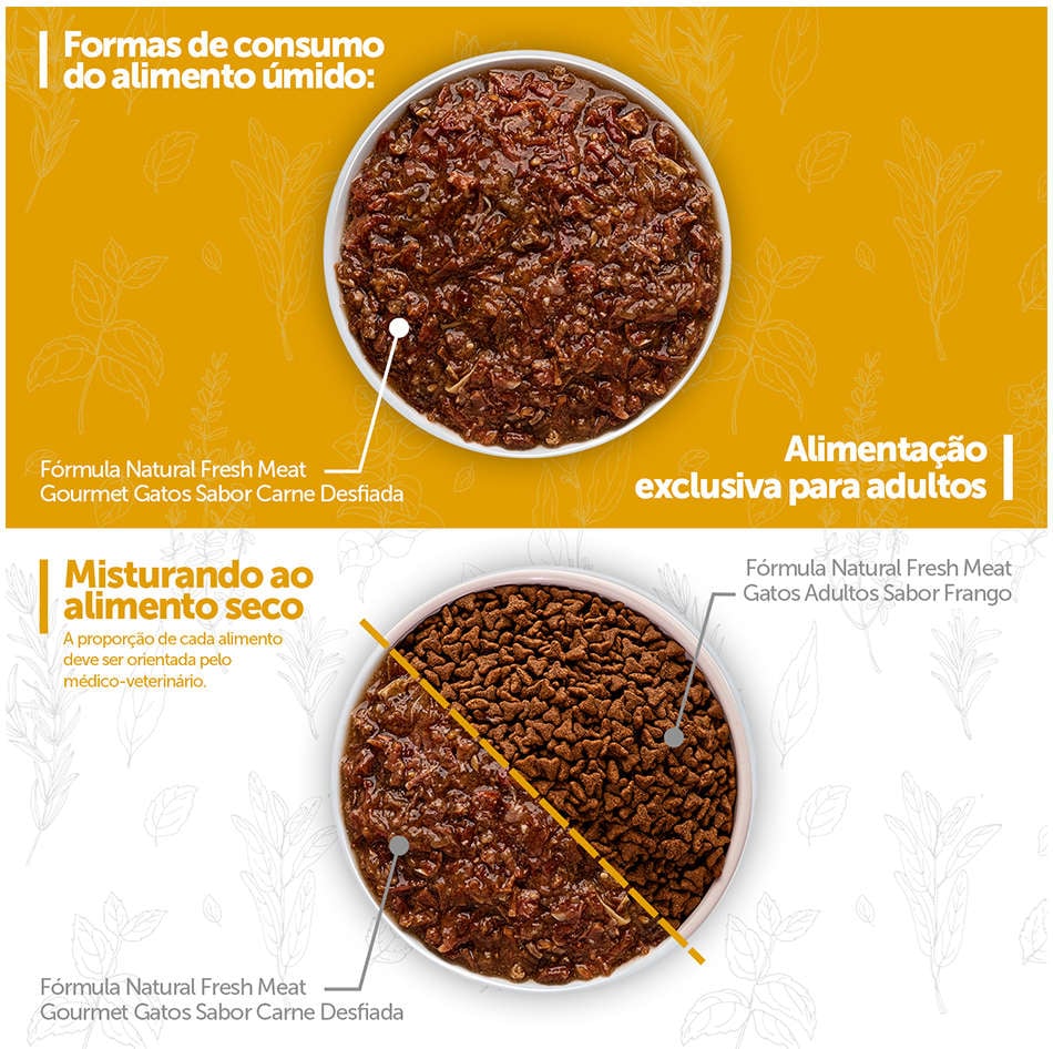 Ração Úmida Fórmula Natural Fresh Meat Gourmet Carne Desfiada para Gatos Adultos - 70 g