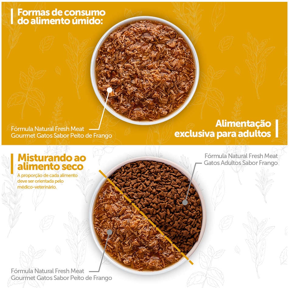 Ração Úmida Fórmula Natural Fresh Meat Gourmet Peito de Frango para Gatos Adultos - 70 g