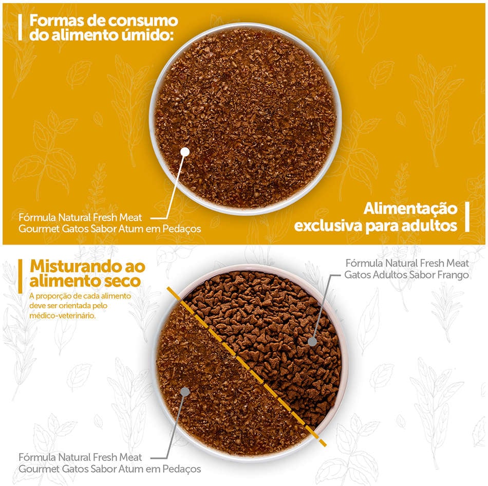 Ração Úmida Fórmula Natural Fresh Meat Gourmet Atum em Pedaços para Gatos Adultos - 70 g