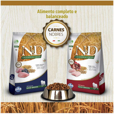 Ração Farmina N&D Ancestral Grain Cordeiro Cães Adultos Raças