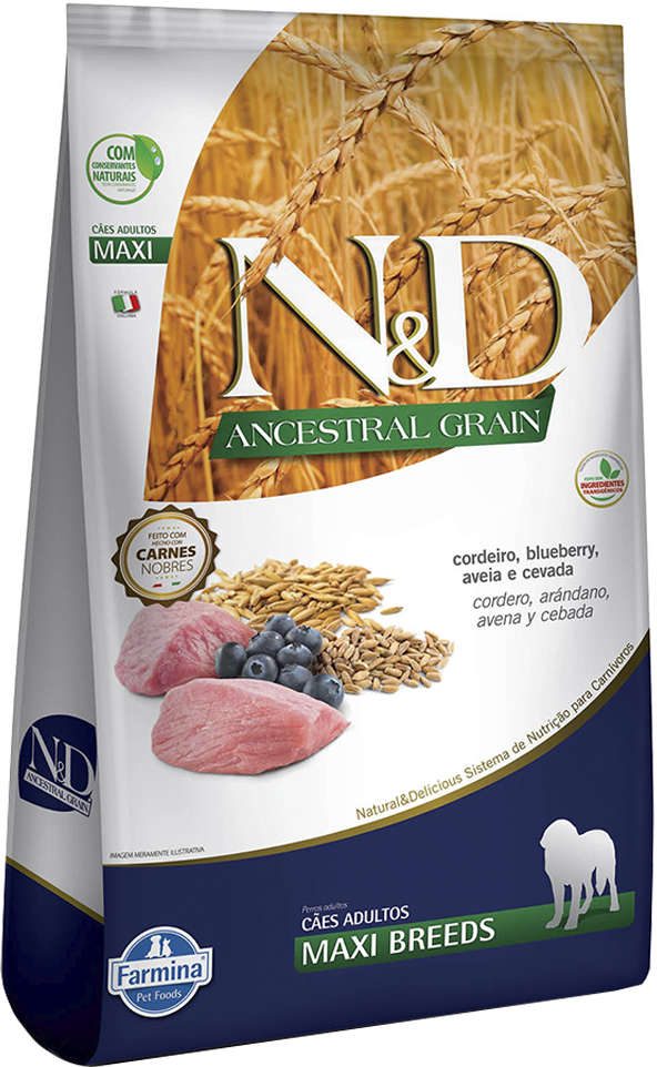 Ração Farmina N&D Ancestral Grain Cordeiro Cães Adultos Raças Grandes - 10,1Kg
