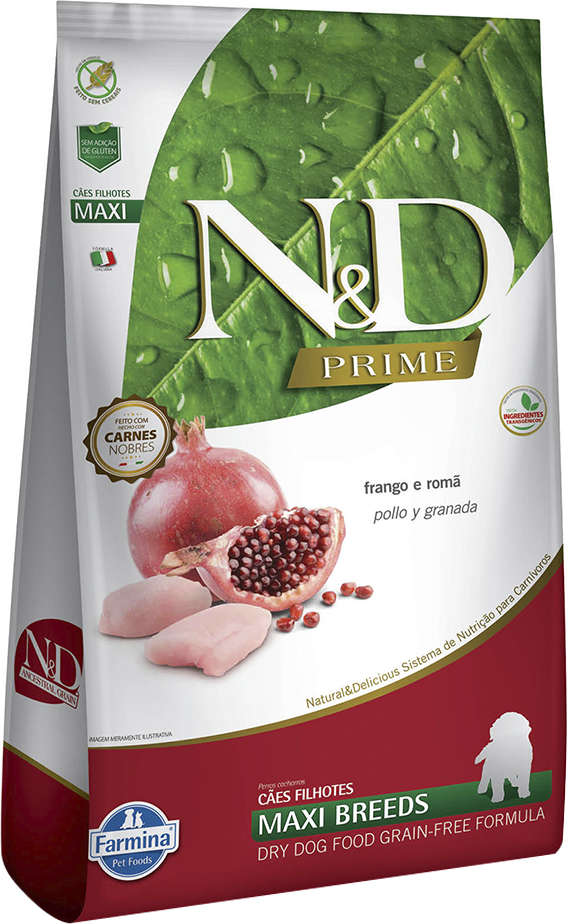 Ração Farmina N&D Prime Frango e Romã Cães Filhotes Raças Grandes - 10,1Kg