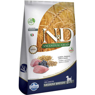 Ração Farmina N&D Ancestral Grain Cordeiro Cães Adultos Raças Médias