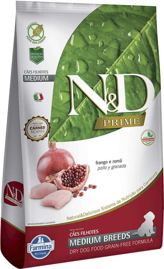 Ração Farmina N&D Prime Frango e Romã Cães Filhotes Raças Médias - 10,1Kg