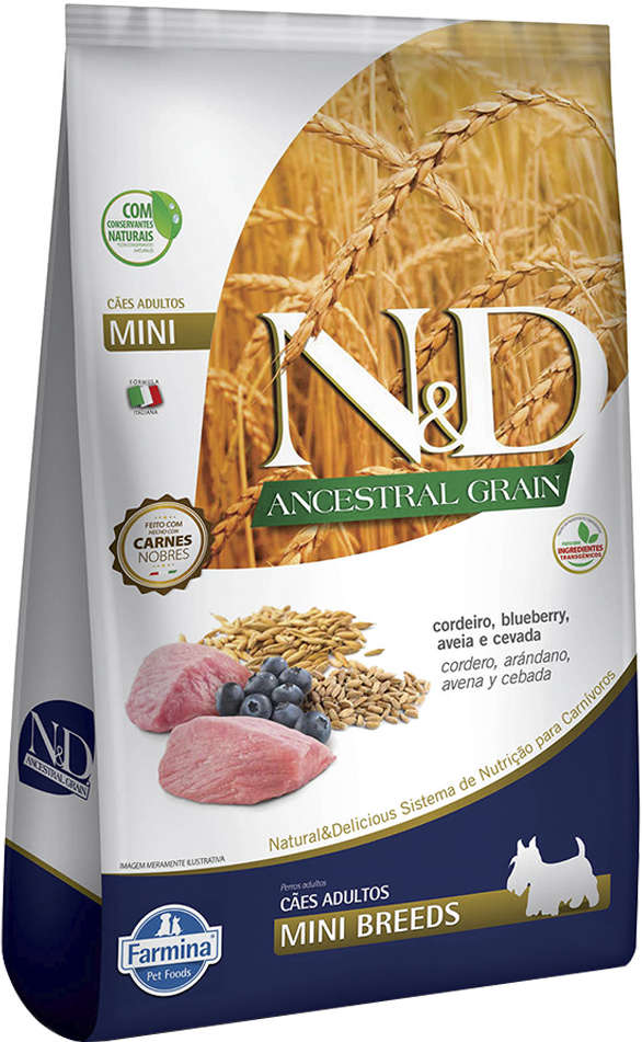 Ração Farmina N&D Ancestral Grain Cordeiro Cães Adultos Raças Pequenas - 2,5Kg