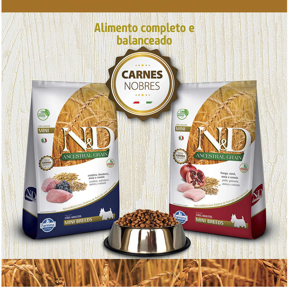 Ração Farmina N&D Ancestral Grain Cordeiro Cães Adultos Raças Pequenas - 2,5Kg