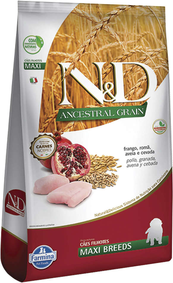 Ração Farmina N&D Ancestral Grain Frango Cães Filhotes Raças Grandes - 10,1Kg